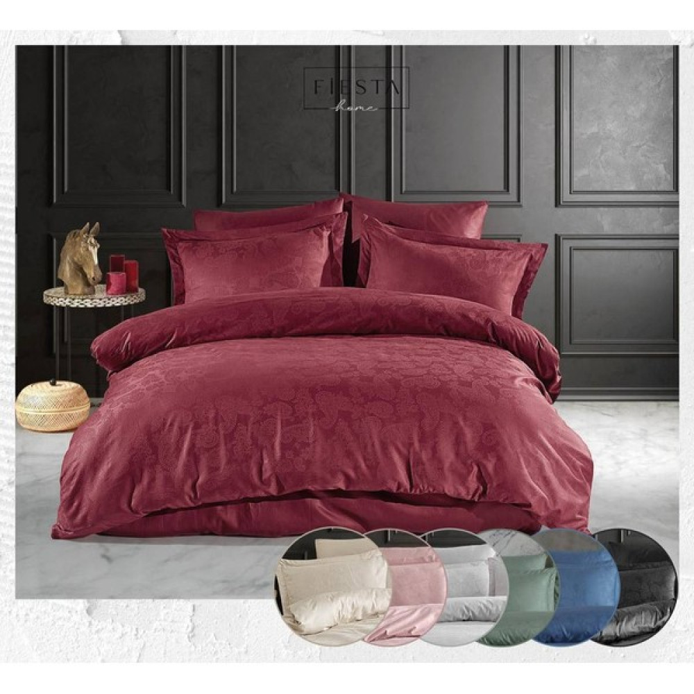 Fiesta Home Stella Çift Kişilik 6 Parça Duman Mavi Renk Pamuk Saten Nevresim Takımı - Mavi - Gri - 240 x 260 cm Nevresim Takımı Fiyatı