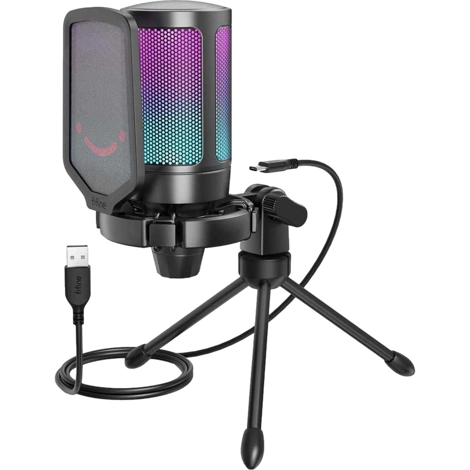 Fifine Ampligame A6V Rgb USB Gaming Mikrofon A6V - Siyah Diğer Fiyatı