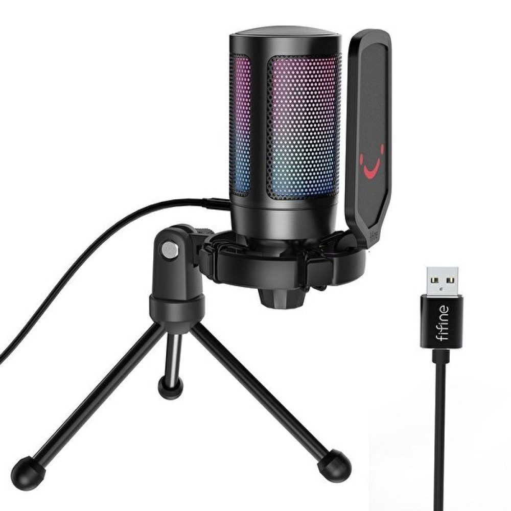 Fifine Ampligame A6V Yayıncı Youtuber RGB USB Mikrofon​ Bilgisayar Mikrofonu Fiyatı