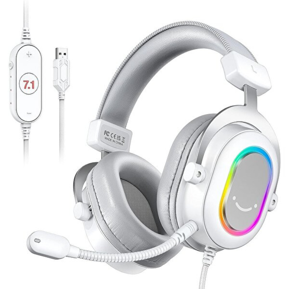 Fifine Ampligame H6 7.1 RGB Mikrofonlu Beyaz Oyuncu Kulaklık Oyuncu Kulaklıkları Fiyatı