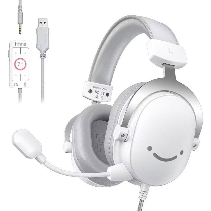 Fifine Ampligame H9 Mikrofonlu 7.1 Bilgisayar Oyuncu Kulaklığı - Beyaz Kulak Üstü Kulaklık Fiyatı