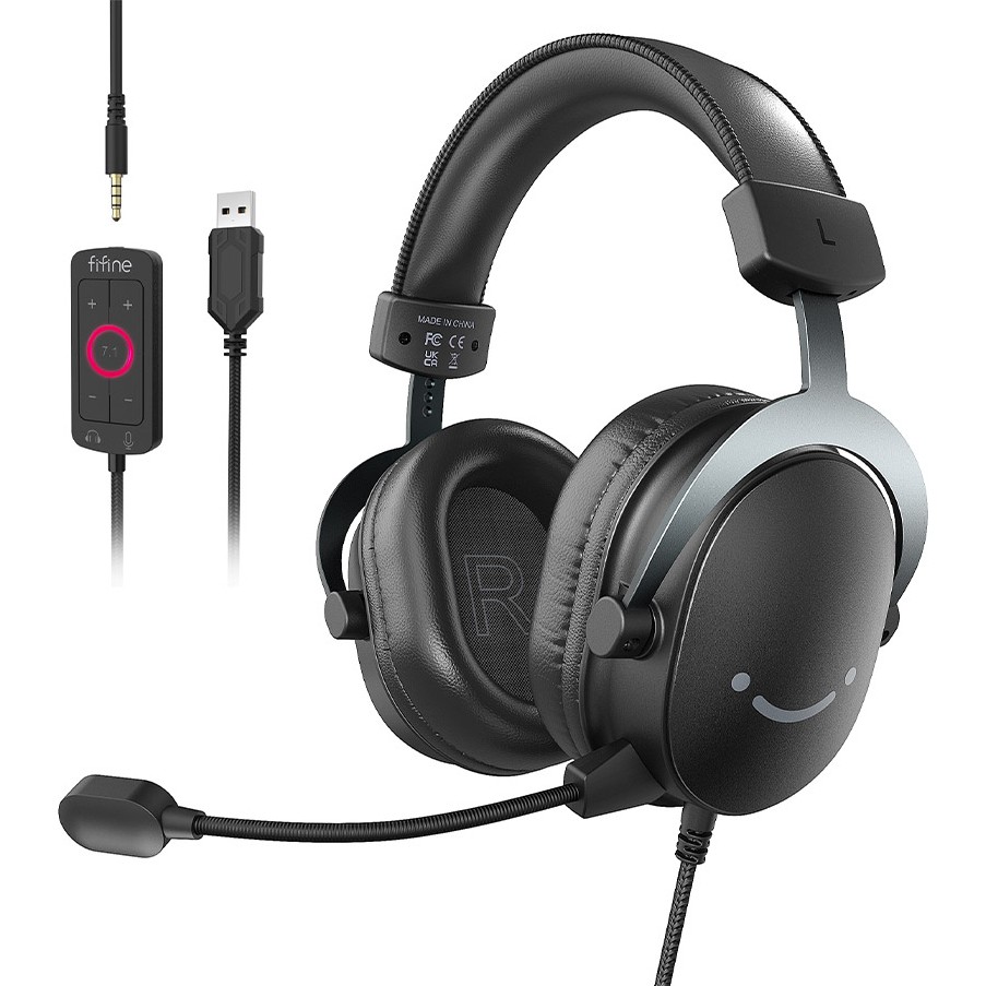 Fifine Ampligame H9 Mikrofonlu Kulaklık USB Bağlantılı Stereo Ses Özellikli Siyah Renk Kulak Üstü Kulaklık Fiyatı