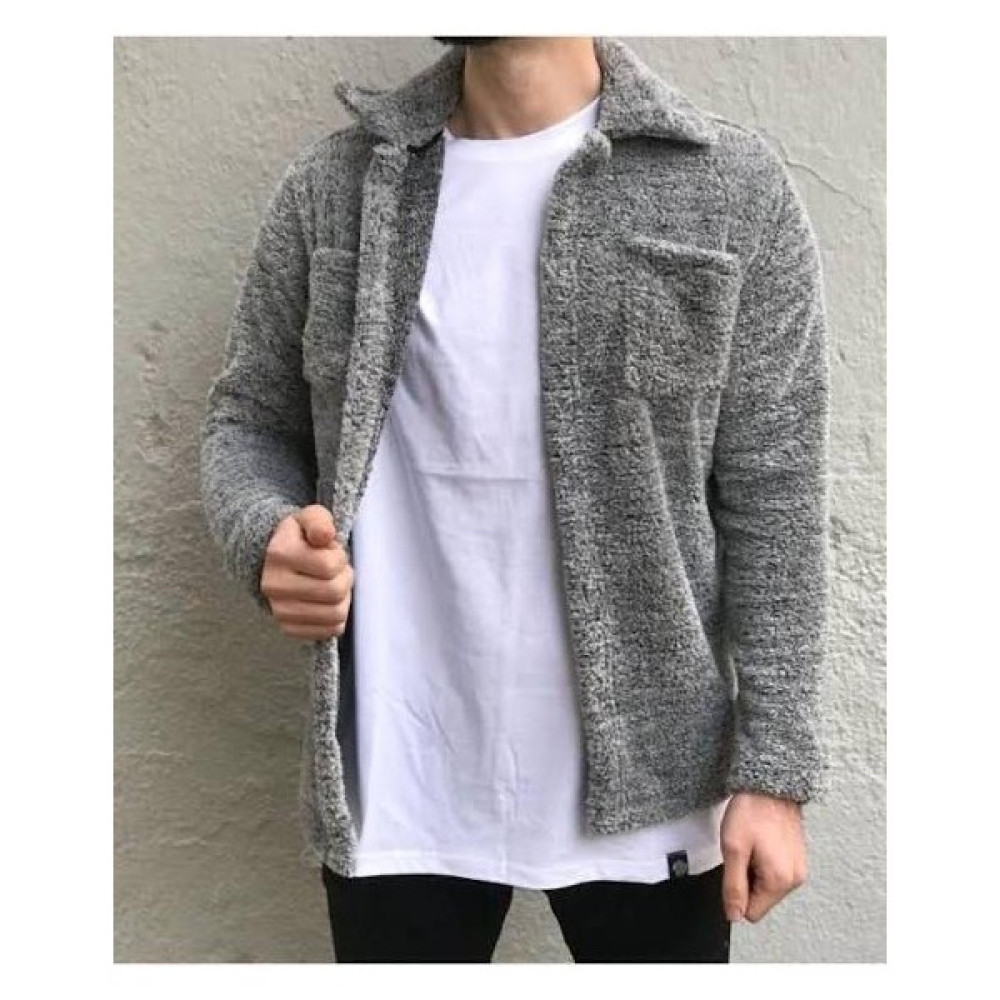 Fiftycolor Unisex Gri Peluş Ceket Erkek Ceket Fiyatı