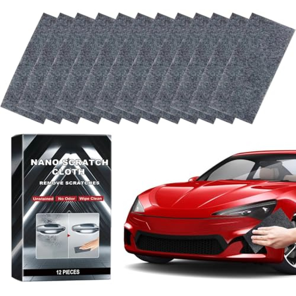 Fifuroes Nano Sparkle Cloth for Car 12-Pack Nano Sparkle Cloth Car Paint Scratch Remover, Water Spot Polishing & Surface Restoration