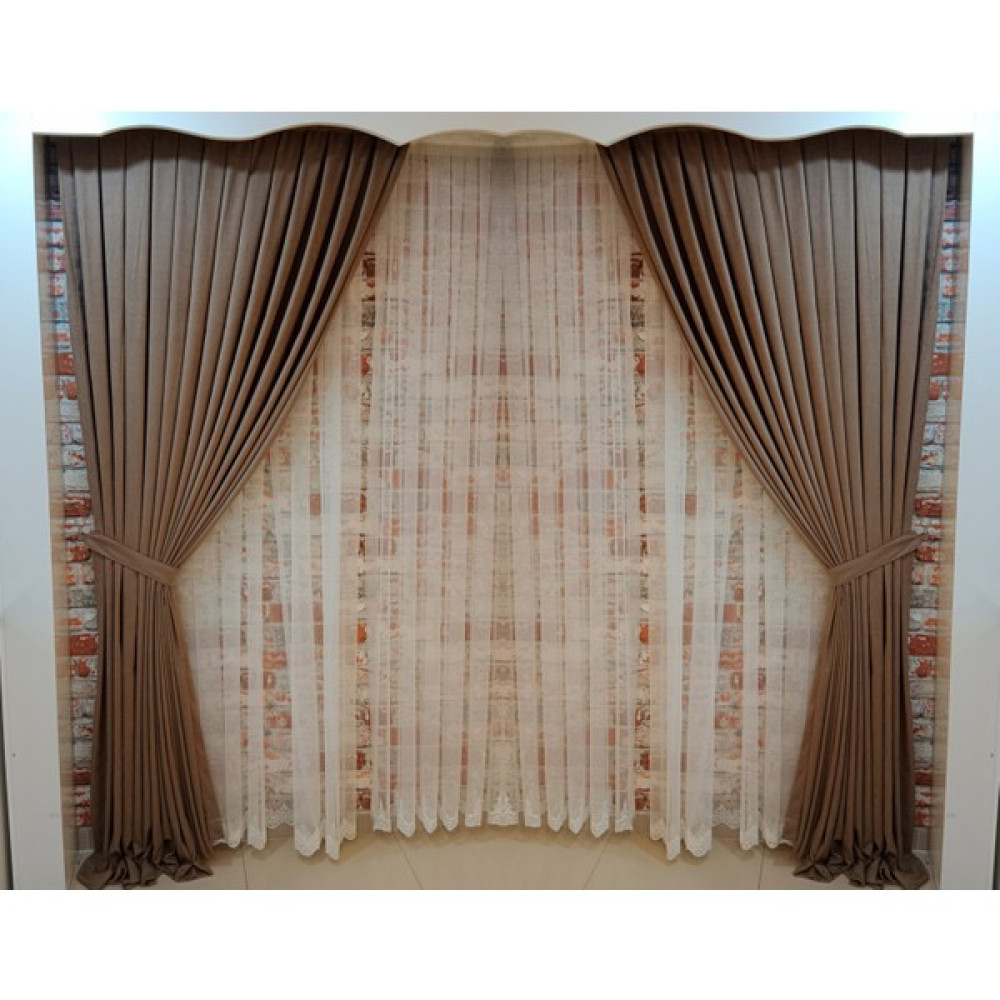 Figen Perde Orta Kahve Renk Fon Kadife Perde Çift Kanat 1/3 Sık Pileli Dikim V-11 - 50 x 270 cm - Acı Kahve - Gold Fon Perde Fiyatı
