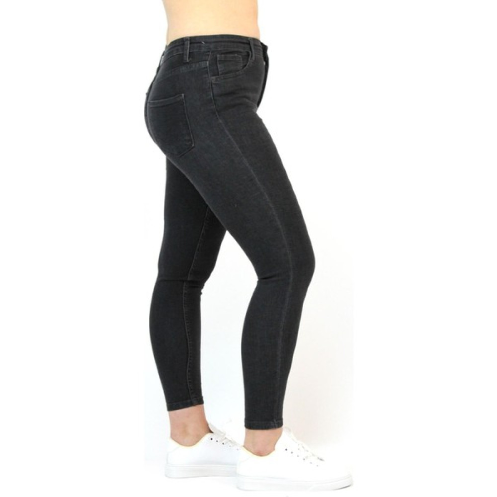 Fiha FİHA/HASET-4350 Kadın Gabardin Likralı Düz Jeans - Siyah Bayan Jeans / Kot Pantolon Fiyatı