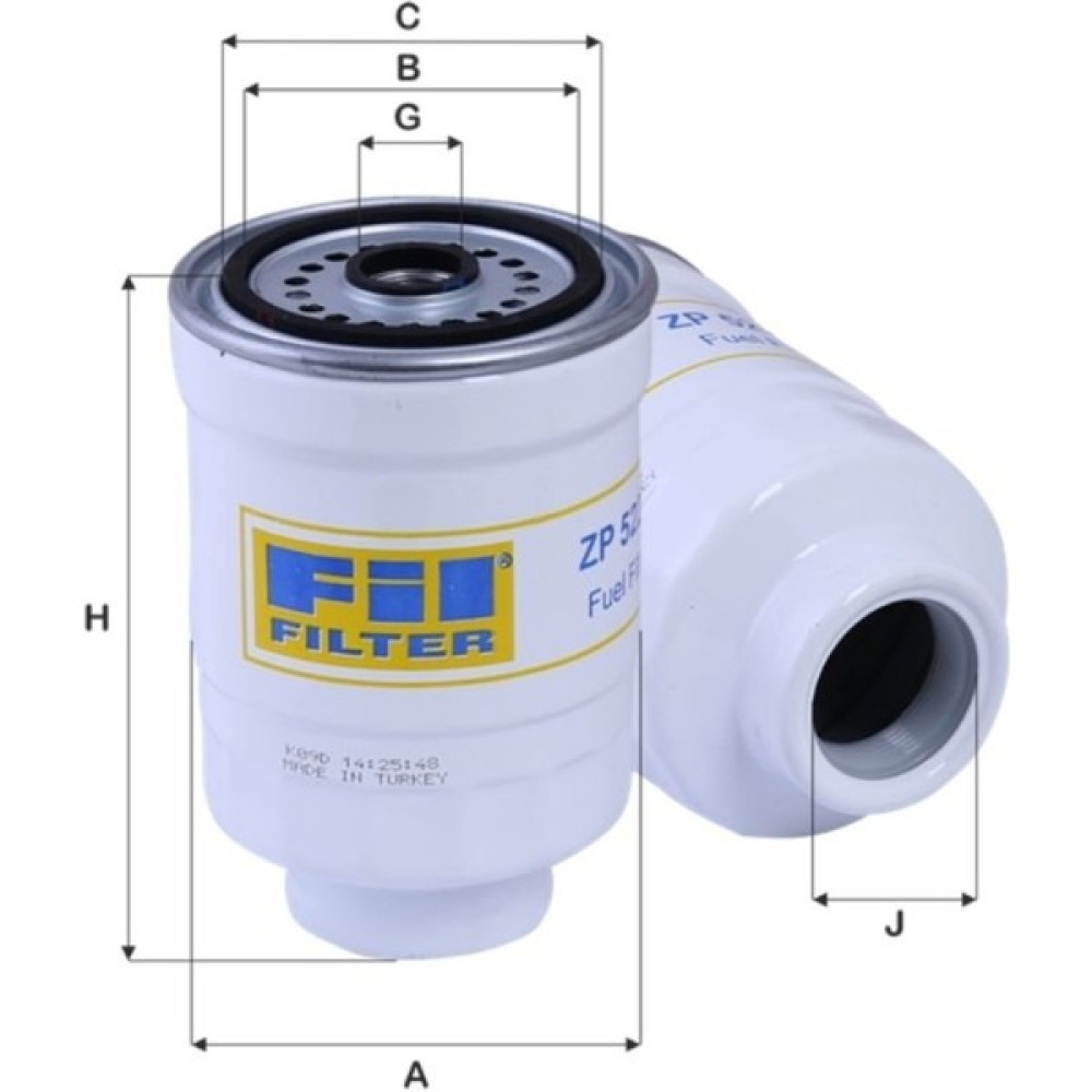 Fil Filtre Doosan ZP522F 3,5 Tonluk Forklıft Yakıt Filtresi Oto Boyaları Fiyatı