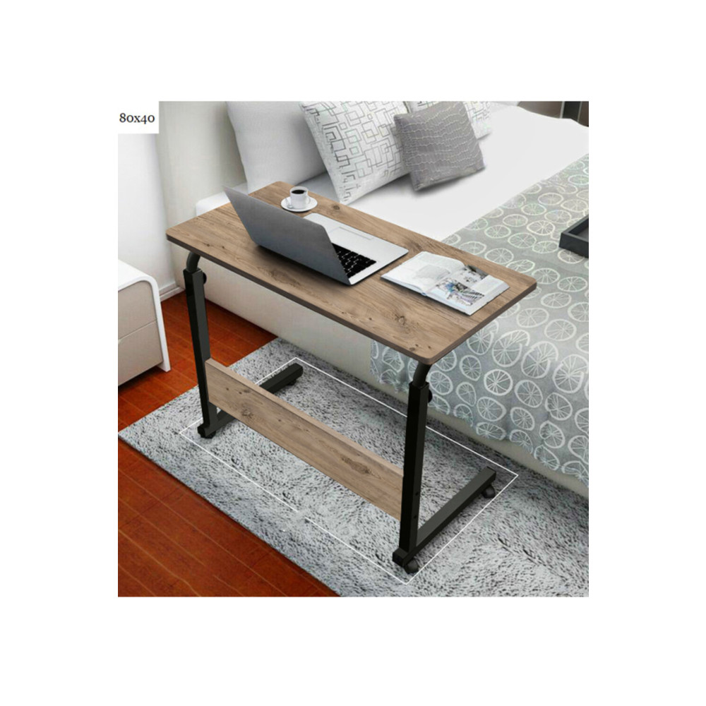 Filament Mobilya Yükseklik Ayarlı Çalışma Masası - Ceviz (TEKERLİ) 80x40 - Oval Kenar Dizüstü Bilgisayar Aksesuarları Fiyatı