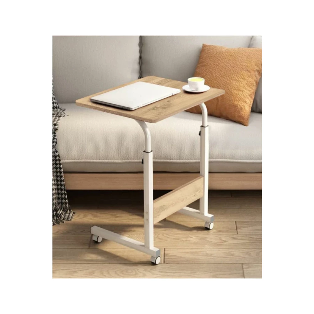 Filament Mobilya Yukseklik Ayarli Laptop Sehpasi - Atlantik Cam Beyaz (Tekerli) 60X40 Oval Kenar Çalışma Masası Fiyatı