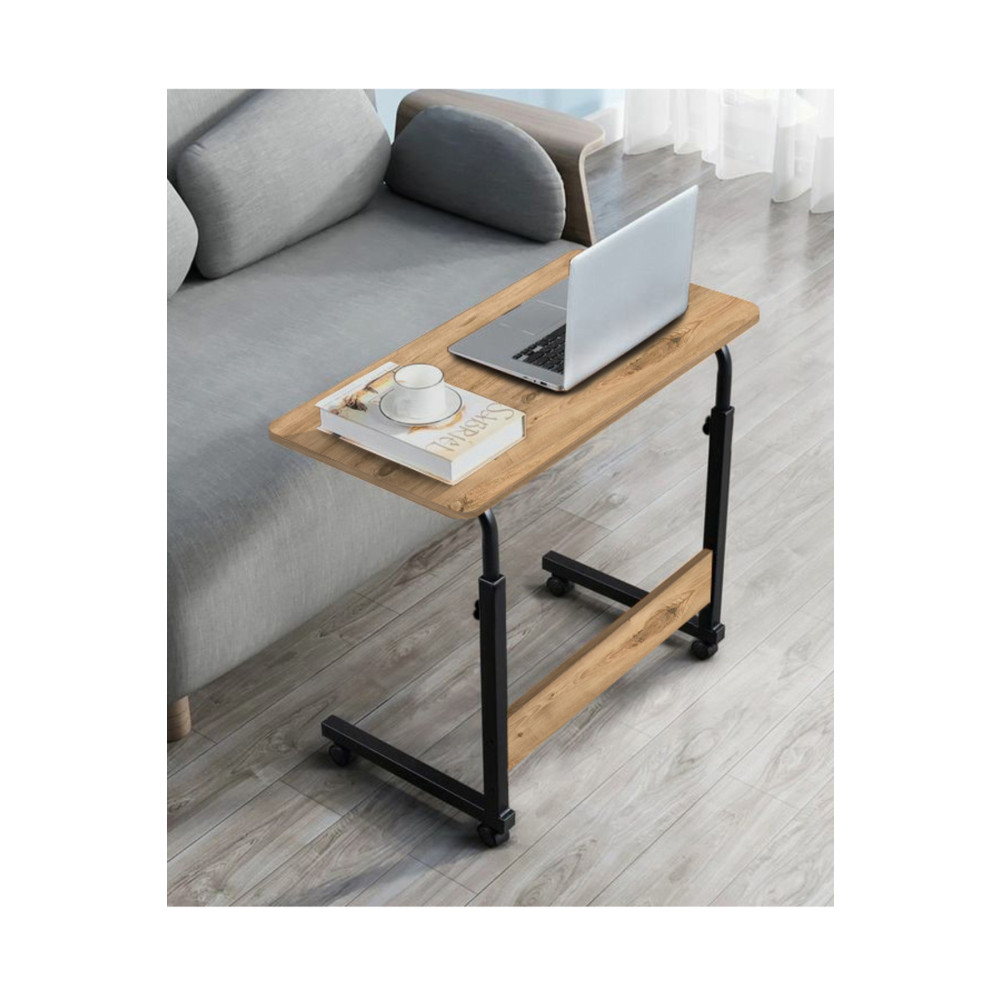 Filament Mobilya Yükseklik Ayarlı Laptop Sehpası Ve Çalışma Masası - Atlantik Çam (TEKERLİ) Oval Kenar - 70x40 Çalışma Masası Fiyatı