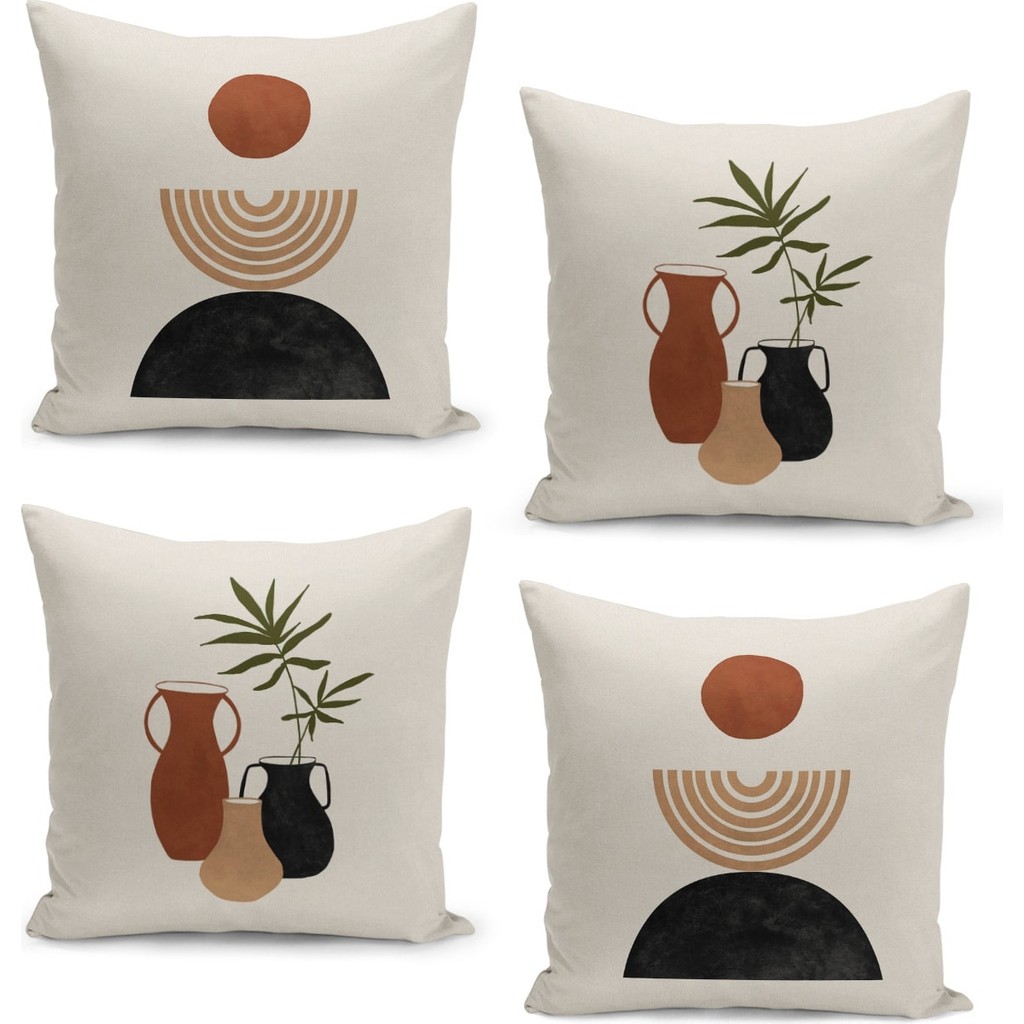 Filamente 4'lü Kırlent Kılıf Seti Çift Taraflı Dijital Baskılı - 43 x 43 cm - Karışık Kırlent / Mobilya Yastığı Fiyatı