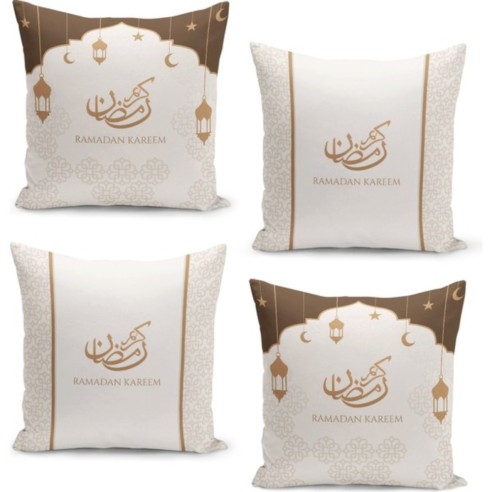 Filamente 4'lü Kırlent Kılıf Seti Ramazan Özel Desenli Çift Taraflı Dijital Baskılı - 43 x 43 cm - Karışık Kırlent / Mobilya Yastığı Fiyatı