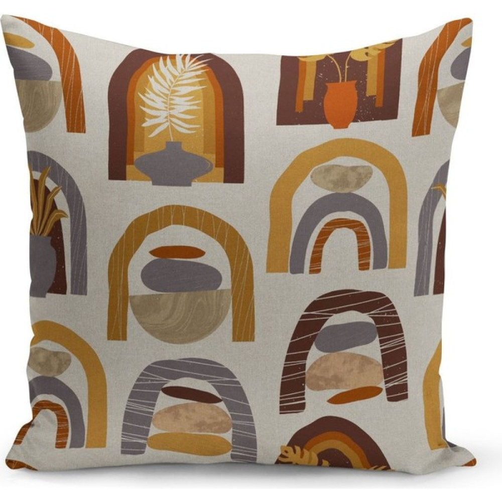 Filamente Çift Taraflı Dijital Baskı Kırlent Kılıfı - 43 x 43 cm - Bej Kırlent / Mobilya Yastığı Fiyatı