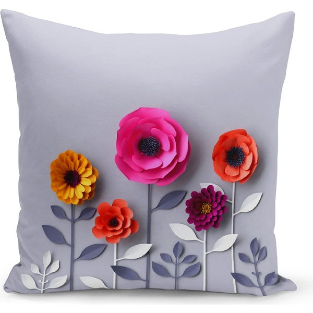 Filamente Çift Taraflı Dijital Baskı Kırlent Kılıfı - 43 x 43 cm - Gri Kırlent / Mobilya Yastığı Fiyatı