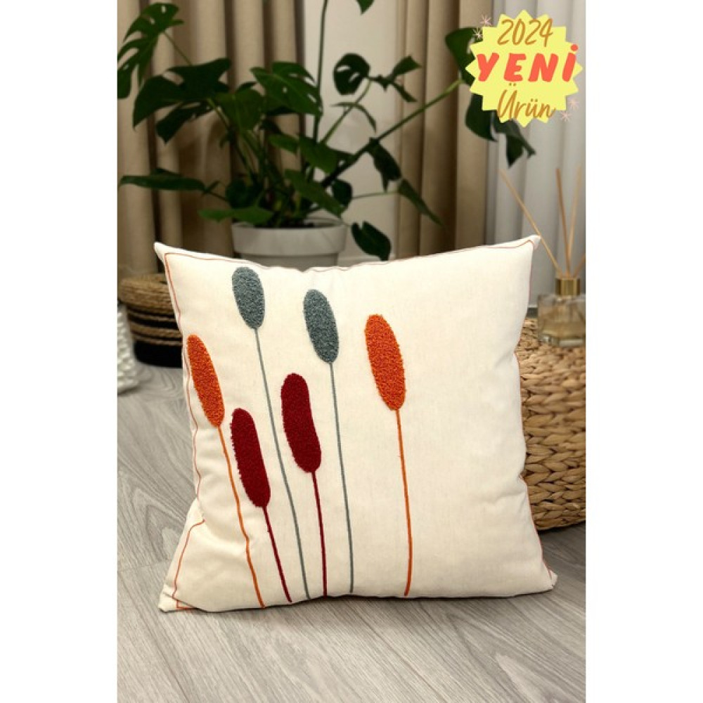 Filamente Özel Tasarım Gerçek Punch Panç Desen Bohem Kırlent Kılıfı Bej - 43 x 43 cm Kırlent / Mobilya Yastığı Fiyatı
