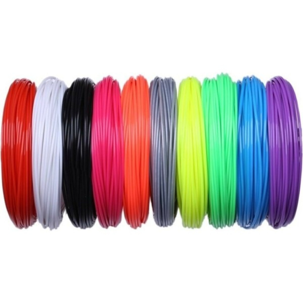 FilamentMarketim 3D Kalem Pla Filament 10 Renk 10 mt 100 mt - Beyaz Filament Fiyatı