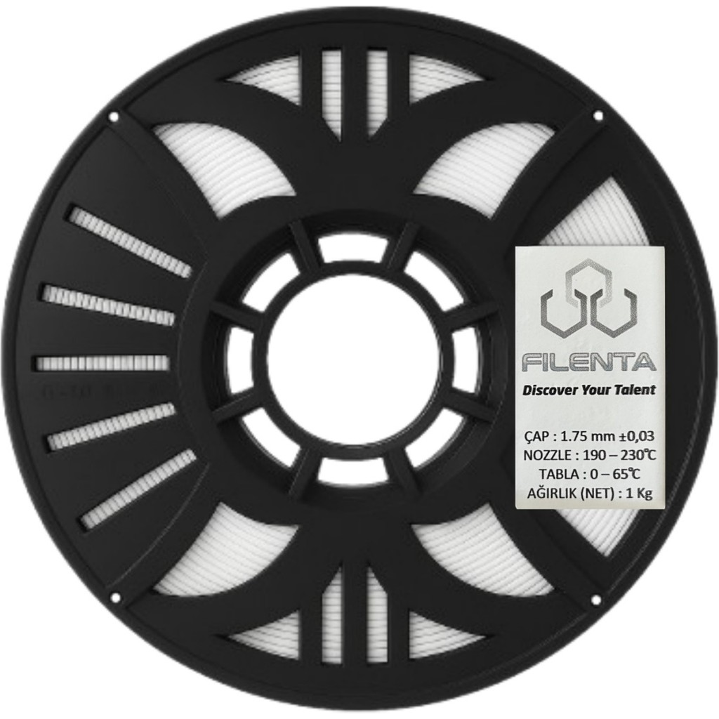 Filenta Beyaz Premium Pla Filament 1.75MM 1kg Filament Fiyatı