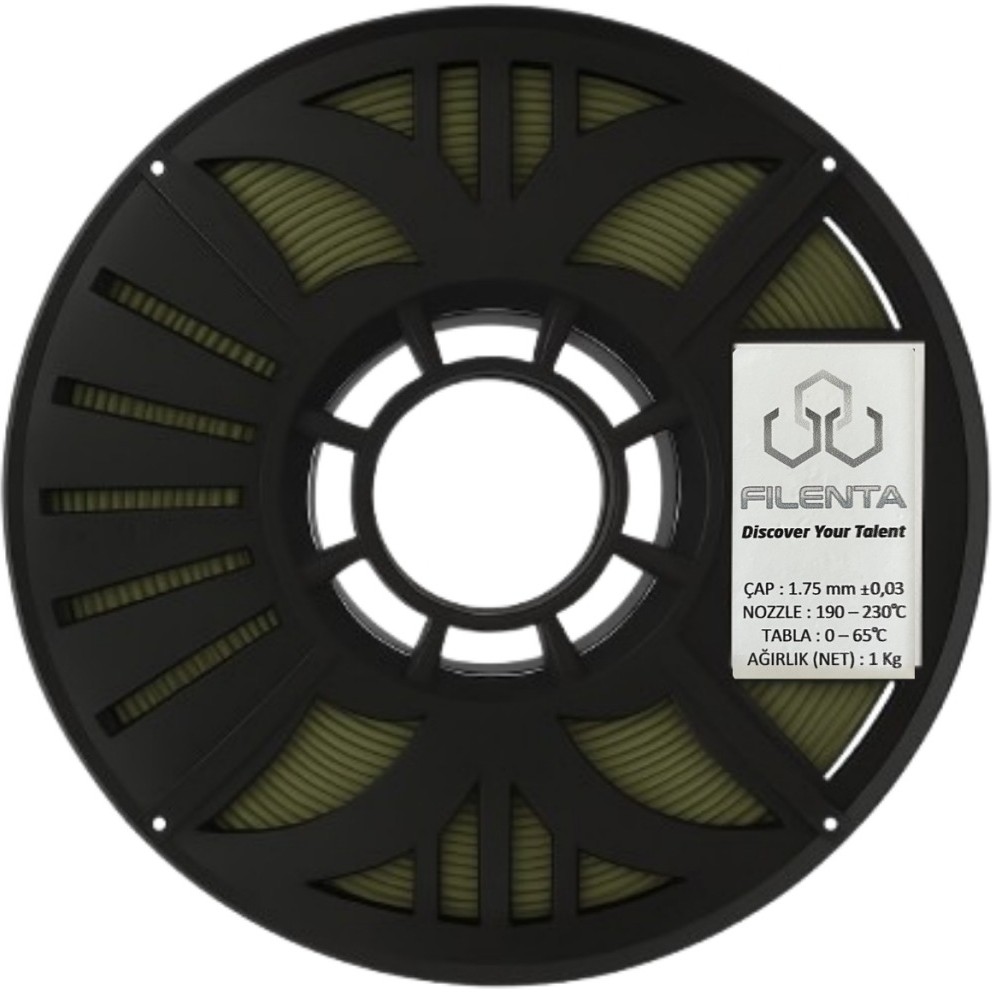 Filenta Haki Yeşil Pla Premium Filament 1.75MM 1kg Filament Fiyatı