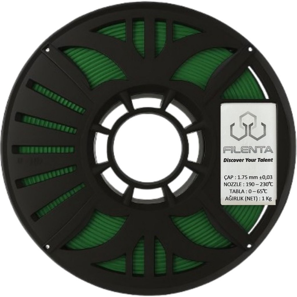 Filenta Neon Yeşil Pla Premium Filament 1.75MM 1kg Filament Fiyatı