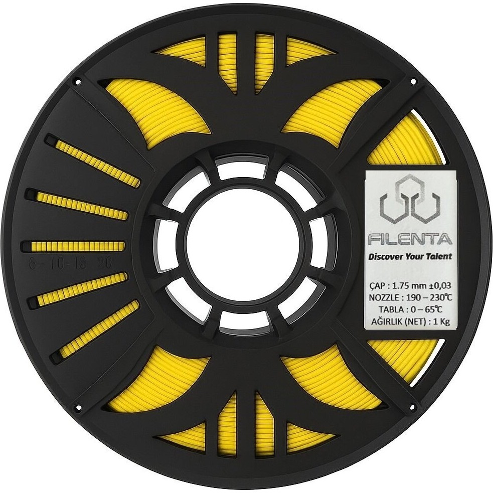 Filenta Sarı Pla Premium Filament 1.75MM 1kg Filament Fiyatı