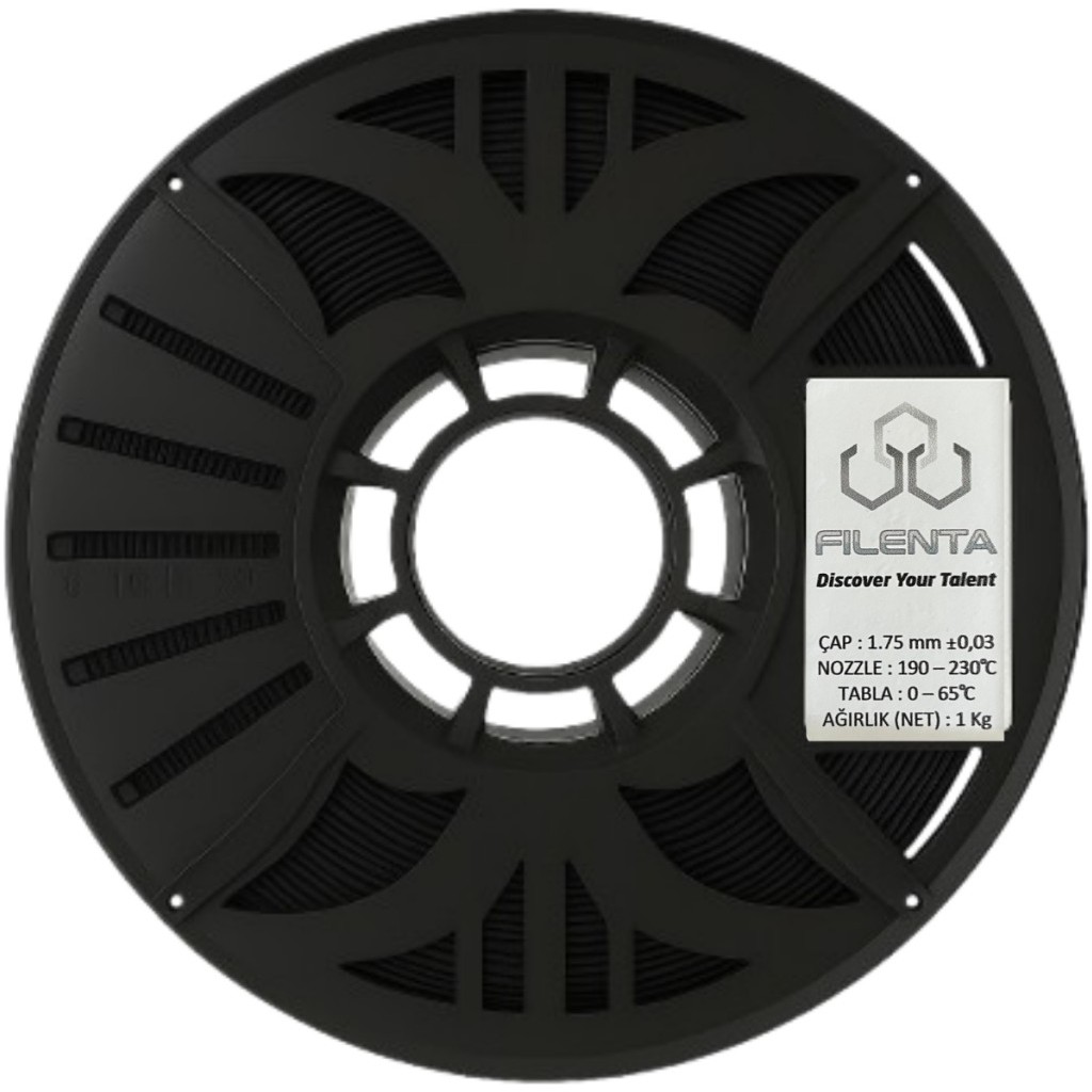 Filenta Siyah PLA Premium Filament 1.75MM 1 Kg. Filament Fiyatı