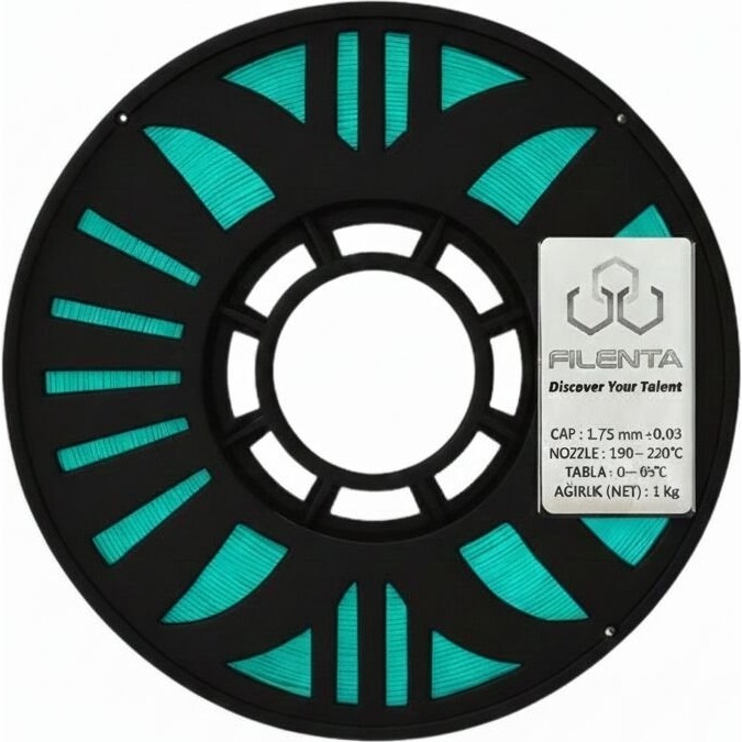 Filenta Turkuaz Pla Premium Filament 1.75MM 1kg Filament Fiyatı
