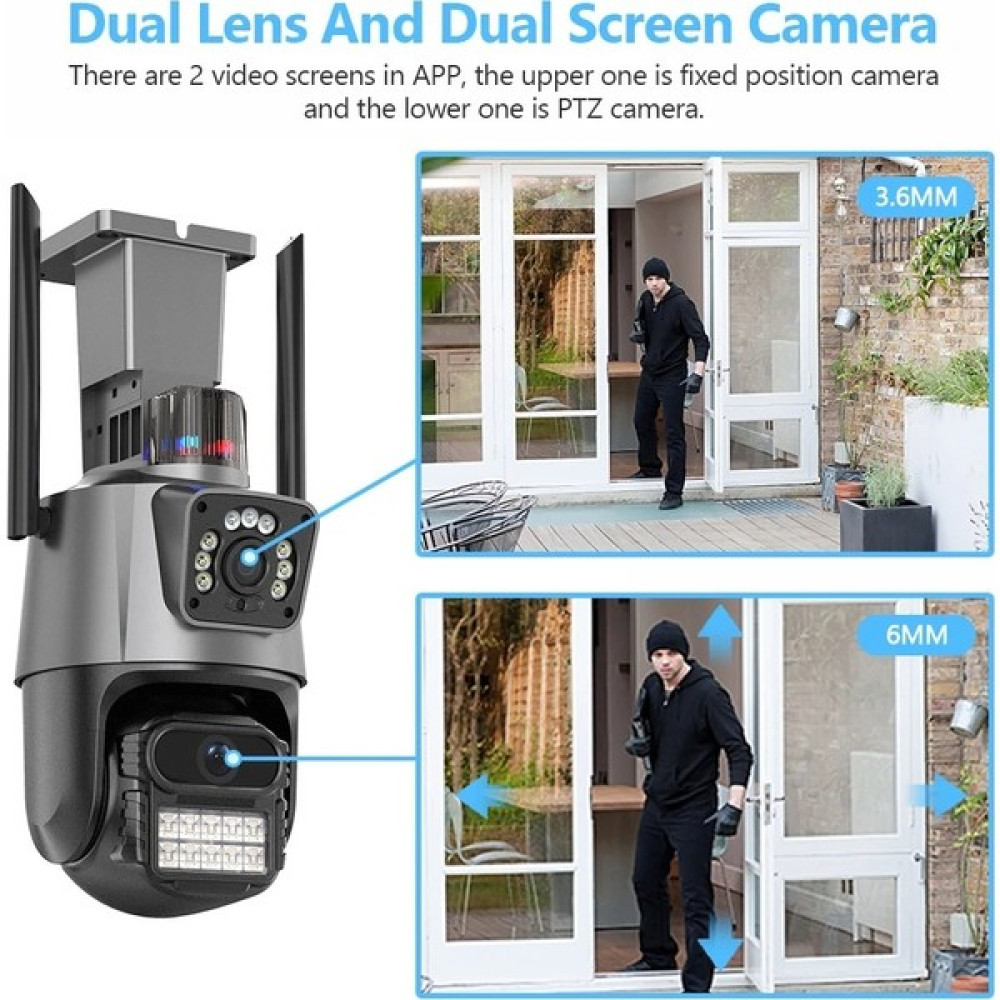 Filli Kutum 6mp 4K Ptz Wifi Ip Kamera Çift Lens Aı Hareket Algılama Anti-Hırsızlık Sirenli Akıllı Kamera Güvenlik Kameraları Fiyatı