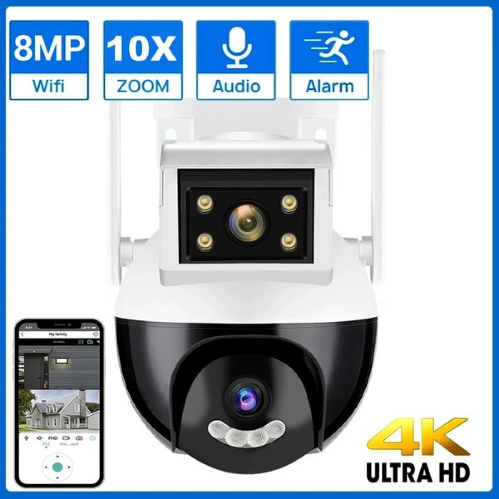 Filli Kutum 8 Mp Çift Kameralı Su Geçirmez Yeni Nesil Dış Mekan Kamera Gece Görüşlü Nesne Takip Özellikli 1080P Güvenlik Kameraları Fiyatı