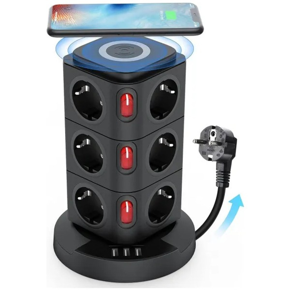 Filli Kutum Akıllı Priz Kablosuz Magsafe Özellikli Akıllı Priz 12X Priz 3x USB 2.4 Amper Kule Priz Yeni Prizler Fiyatı