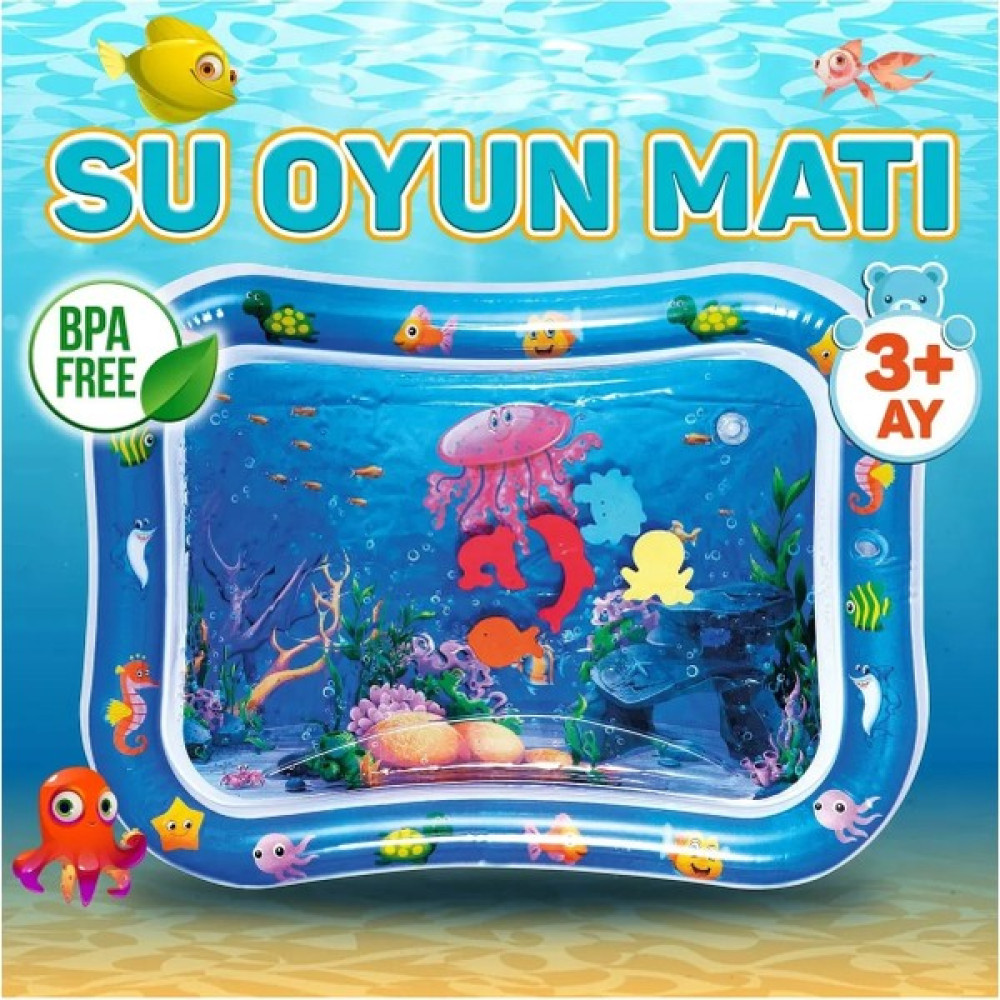 Filli Kutum Bebek Su Oyun Matı Tummy Time Karın Üstü Aktivite Zamanı Ahtapot ve Balıklar - 66 x 50 cm - Mavi Oyuncak Fiyatı