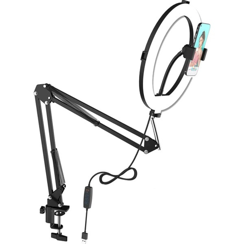 Filli Kutum Metal Flexible Masaüstü Sıkıştırmalı Youtuber Ring Light LED Selfie Çalışma Işığı 10 Inç Halka LED Video Kamera Aksesuarları Fiyatı