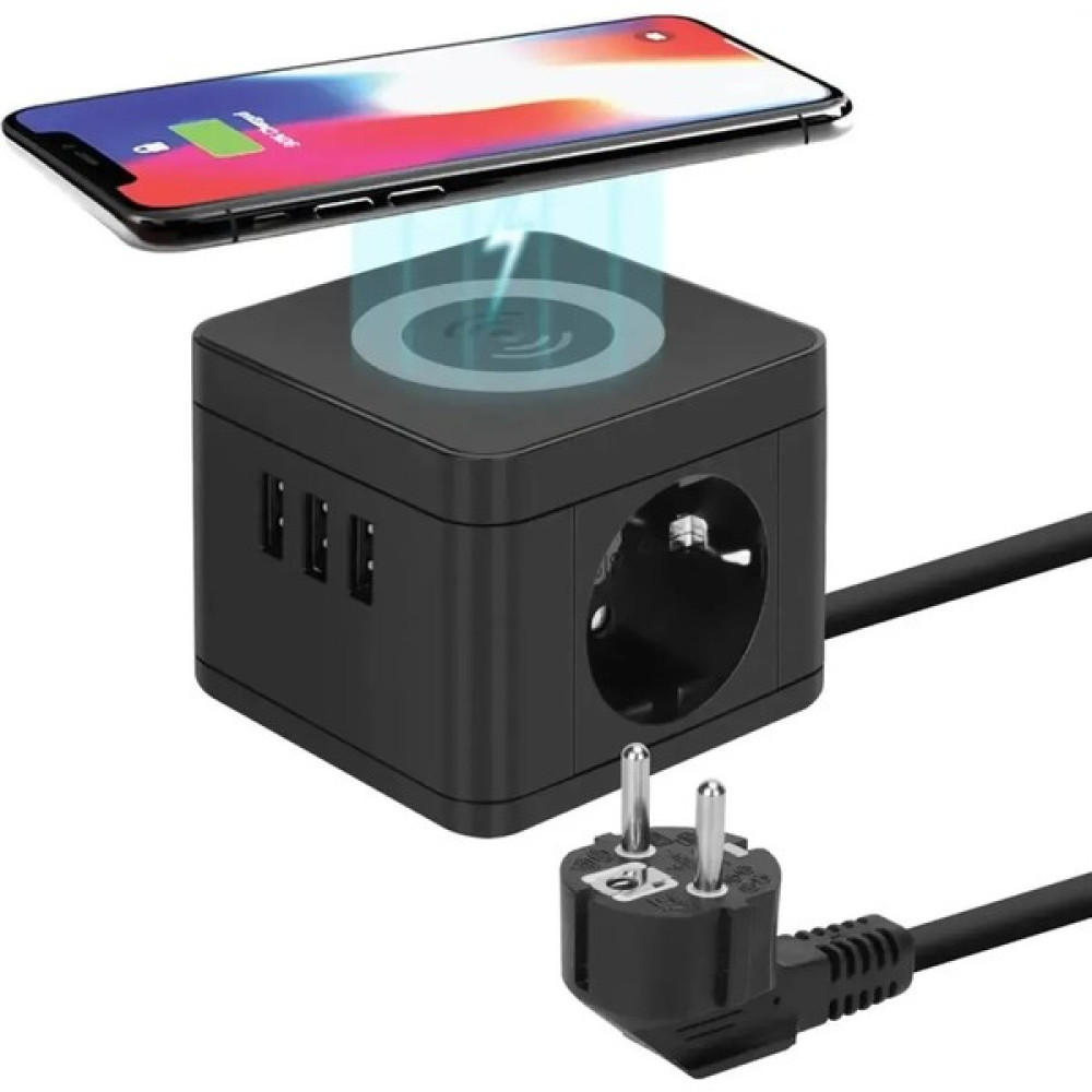 Filli Kutum Yeni Akım Korumalı 2.4A Kule Priz Kablosuz Şarj Istasyonu 2xsoketli 3xusb Wireless Priz Prizler Fiyatı