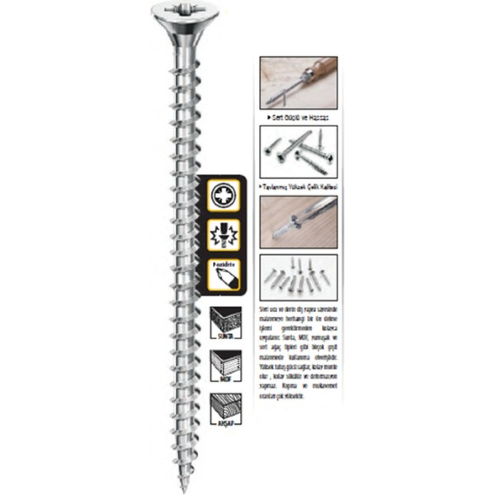 Filo Sunta Vidası 5 x 80 mm ( 300 Adet ) Oto Boyaları Fiyatı