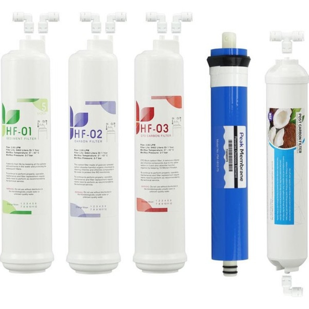 Filter Purify 5'li Hf Su Arıtma Filtre Seti Peaklı + Dirsekli Bahçe Makinesi Aksesuar & Yedek Parça Fiyatı