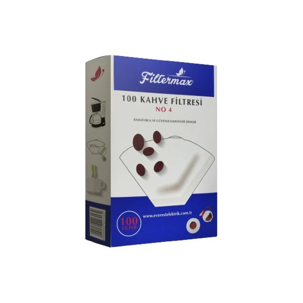 Fıltermax 4 Numara Filtre Kahve Makinesi Kâğıdı -100 Adet - 1 Paket Diğer Fiyatı