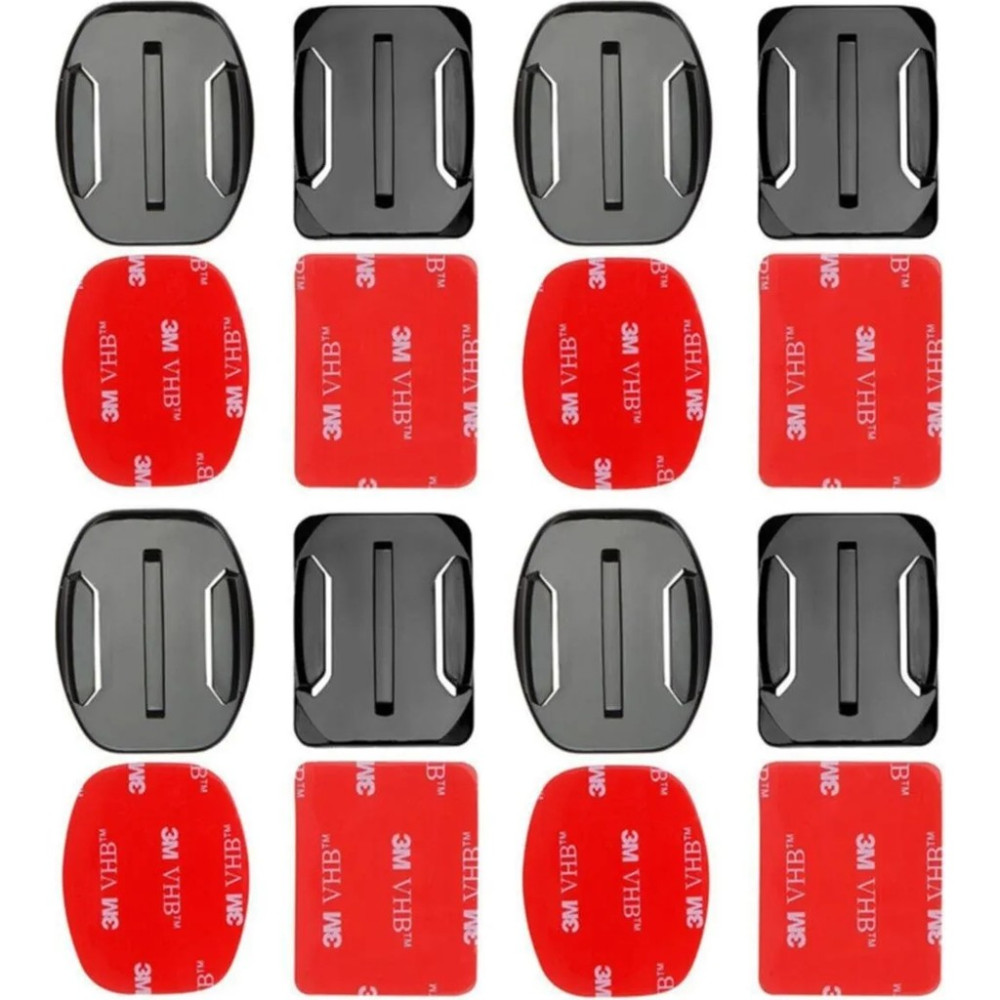 Fimtech Gopro Uyumlu 4 Düz 4 Oval Bağlantı Aparatı + 3m Yapışkan Bant Kaliteli Sert Plastik Malzeme Aksiyon Kamera Aksesuarları Fiyatı