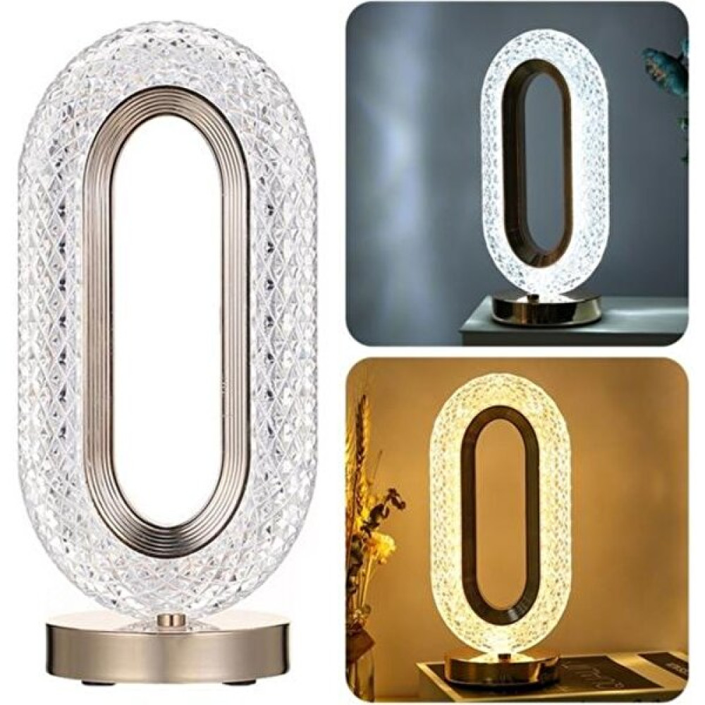 Findit Oval Model USB Şarjlı Dokunmatik 3 Farklı Işık Modlu Masa Üstü Kristal Akrilik Lamba LED - Renkli Gece Lambası Fiyatı