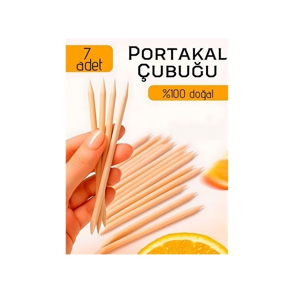 Findit Profesyonel 7’li Portakal Çubuğu Seti - 11.5 cm Manikür & Pedikür Et Itici ve Tırnak Temizleme Seti - Renkli Manikür & Pedikür Seti Fiyatı