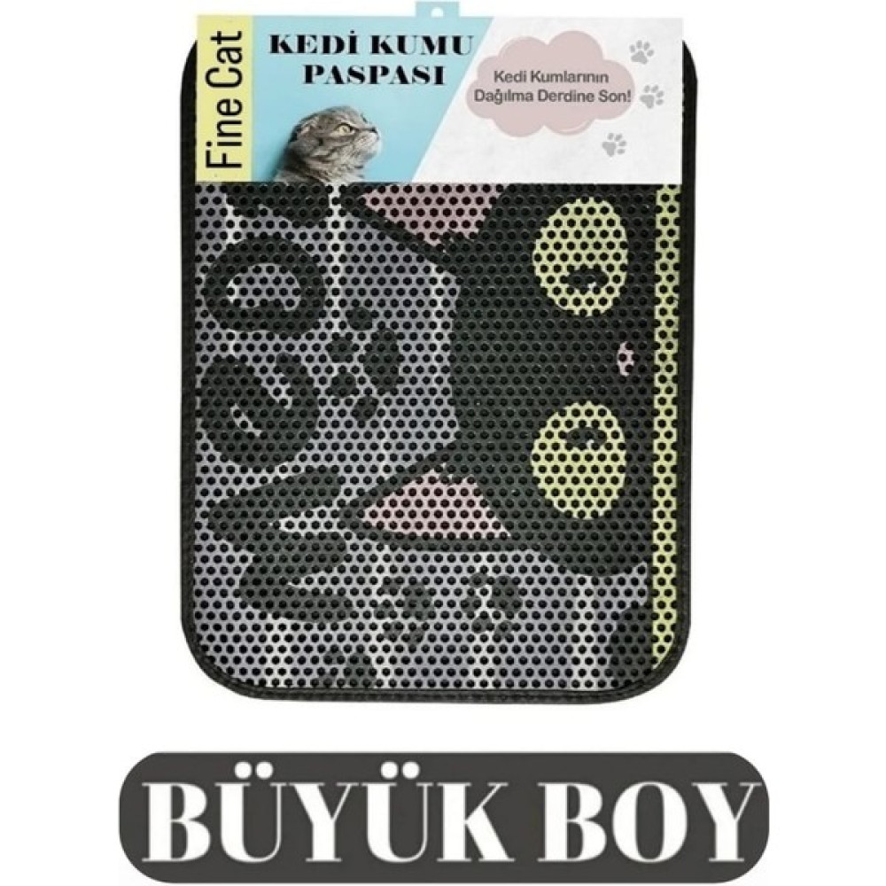Fine Cat Büyük Boy Desenli Kedi Tuvalet Önü Paspası 80 x 60 cm Evcil Hayvan Ürünleri Fiyatı