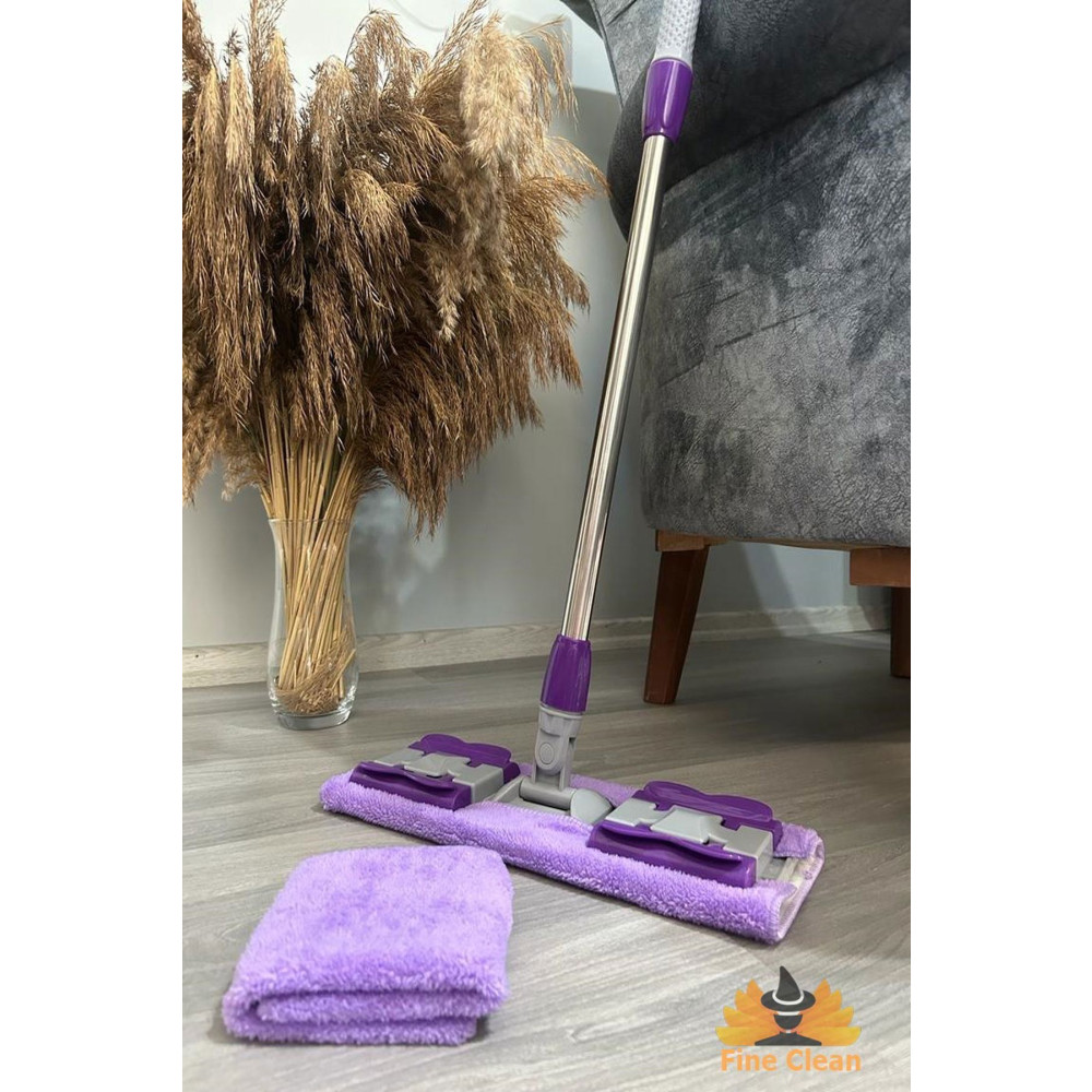 Fine Clean ( 1 Adet Yedek Bezli ) Mor Renk Mandallı Yer Duvar Fayans Mikrofiber Temizlik Mopu Deterjan ve Temizlik Ürünleri Fiyatı