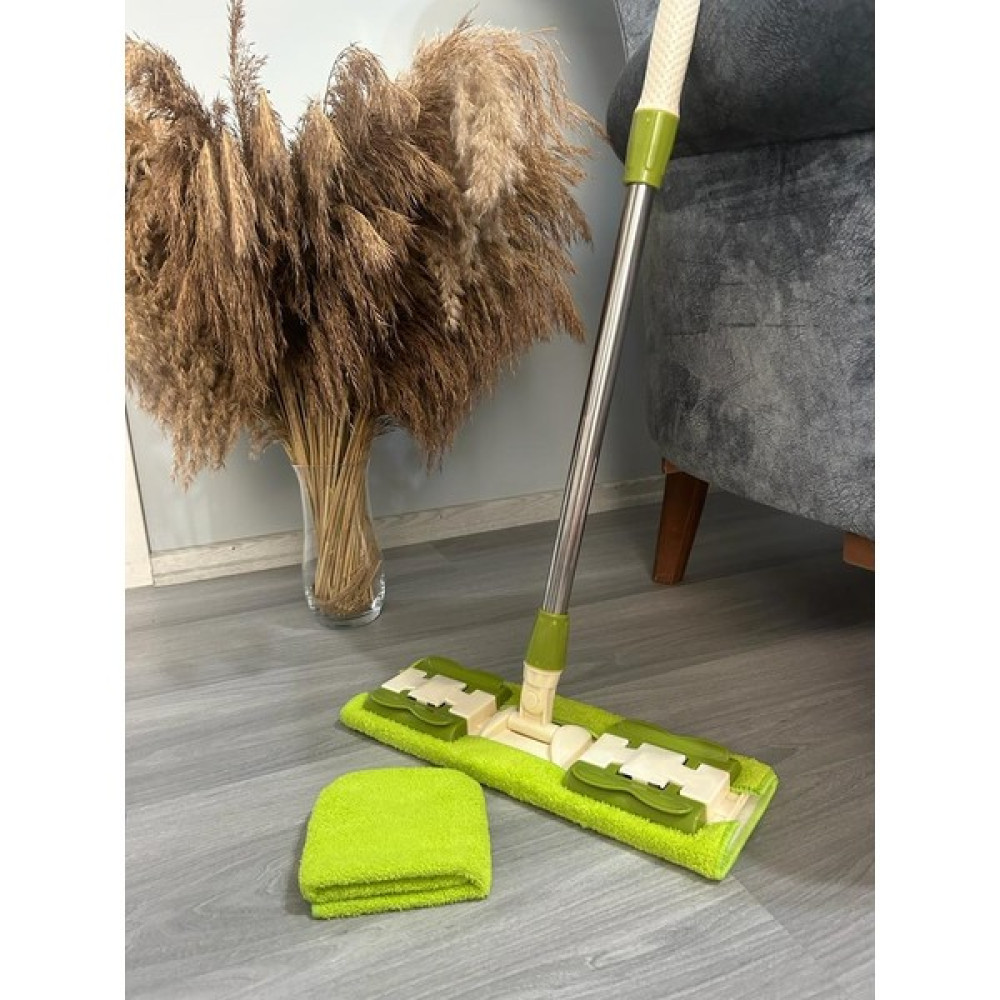Fine Clean ( 1 Adet Yedek Bezli ) Yeşil Renk Mandallı Yer Duvar Fayans Mikrofiber Temizlik Mopu Temizlik Malzemeleri Fiyatı