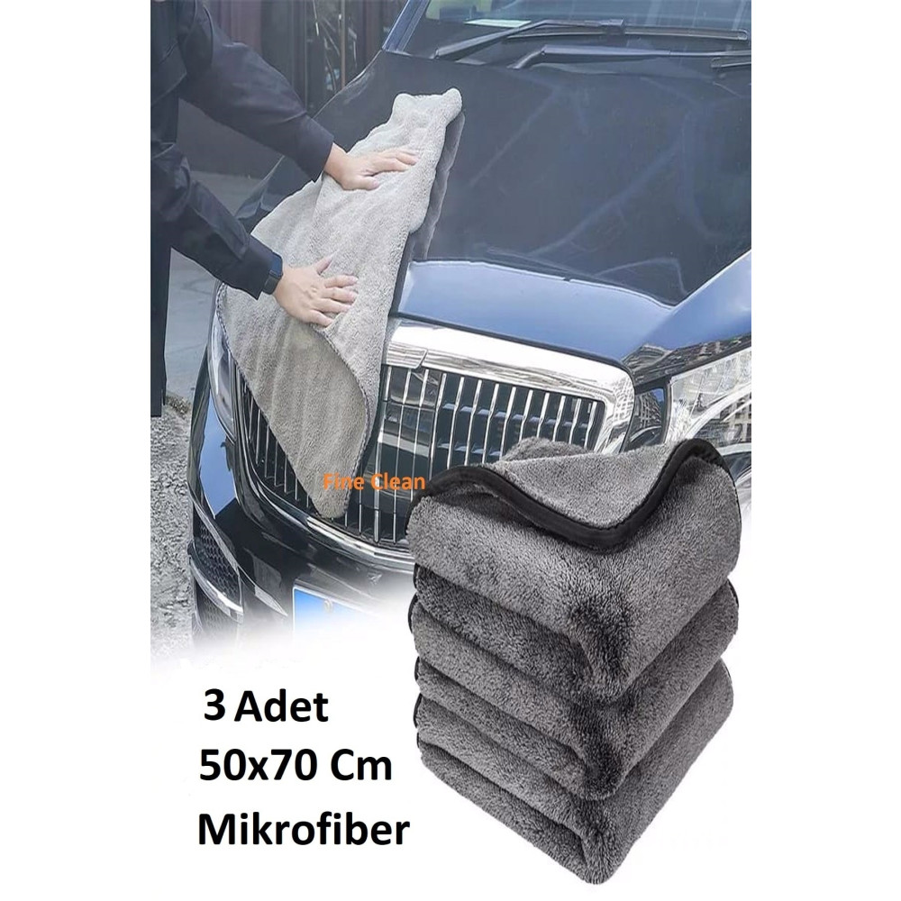 Fine Clean ( 3 Adet ) Mikrofiber Yer Ve Araba Yıkama Oto Kurulama Bezi 50*70 Oto Bakım & Temizlik Ürünleri Fiyatı