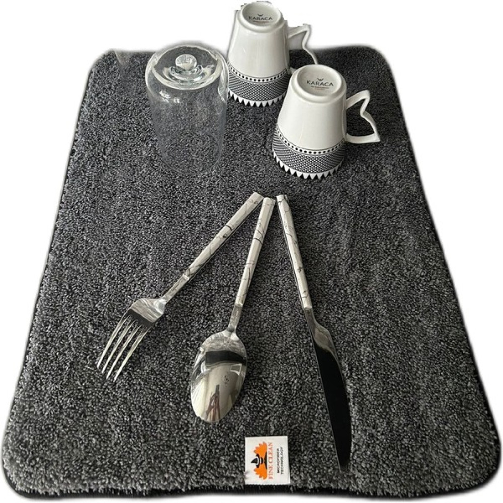 Fine Clean Çift Taraflı Koyu Gri Bulaşıklık Mikrofiber Bulaşık Kurulama Matı Altlığı Gri Desen 36*45CM Pratik Mutfak Gereçleri Fiyatı