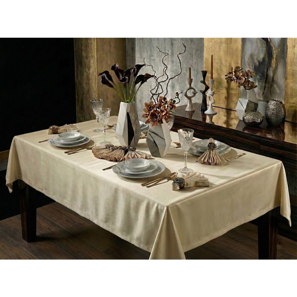 Finezza Kristal Monoray Kumaş Bej Masa Örtüsü ve Peçeteli Sofra Takımı 8 Kişilik Dikdörtgen 160x220 cm 17 Parça - 728 - 160 x 220 cm SSD / Solid State Drive Fiyatı
