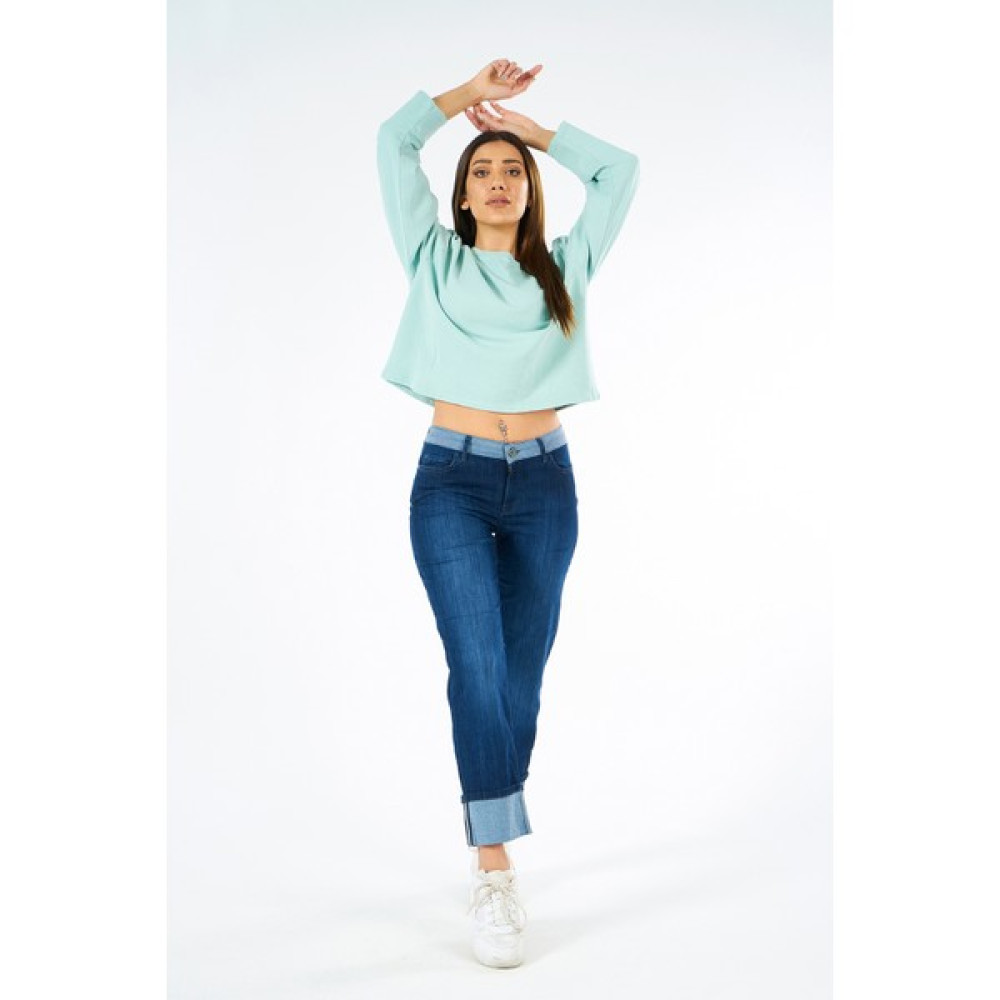 Finger Print - Kadin Mavi Yan Şerit Detayli Denim Pantolon Bayan Jeans / Kot Pantolon Fiyatı