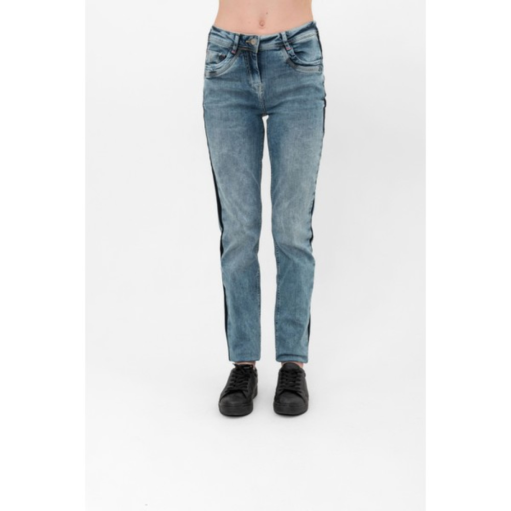 Finger Print Mavi Yan Şerit Detaylı Normal Bel Denim Pantolon Bayan Jeans / Kot Pantolon Fiyatı