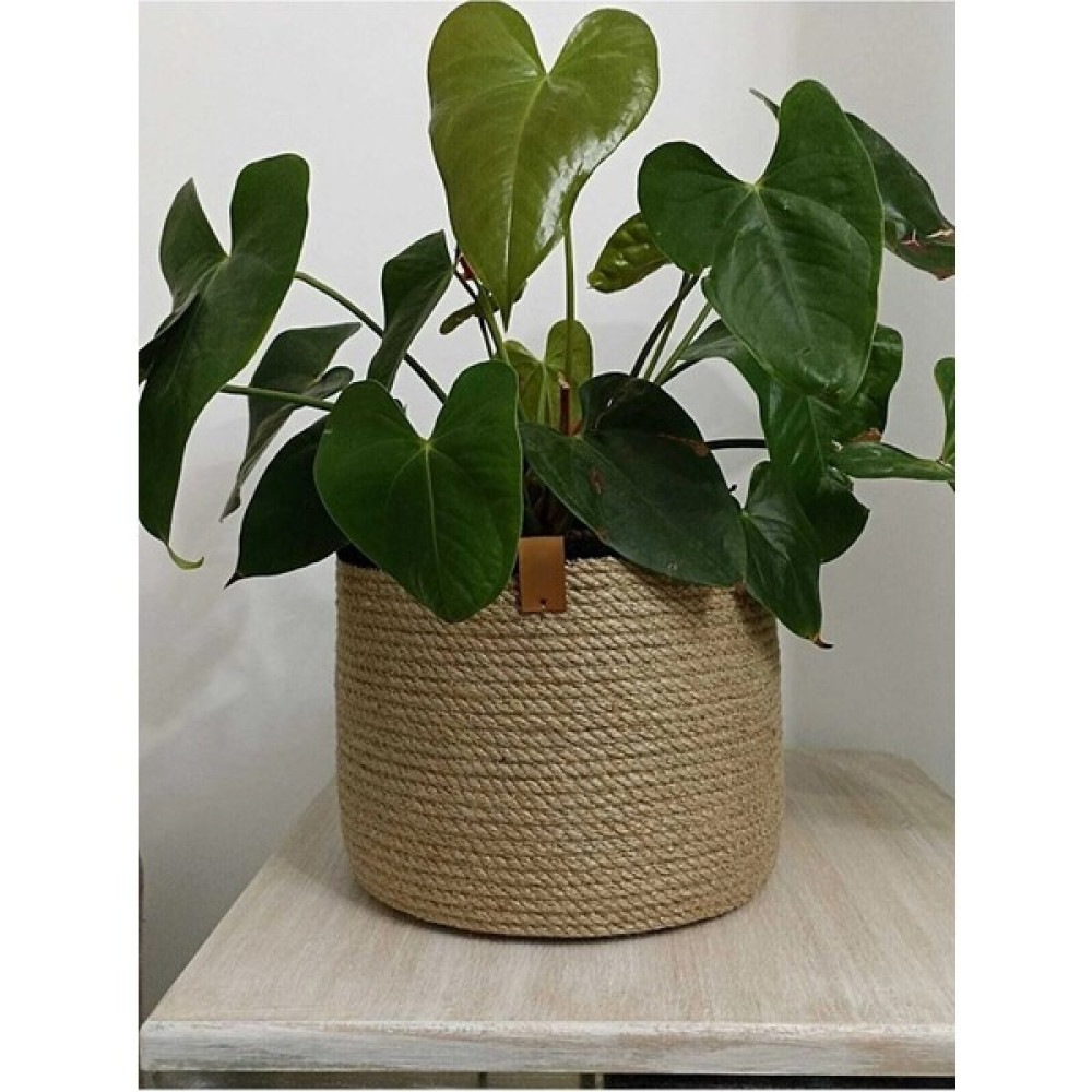 Fingev Saksı Sepet Hasır Jüt Ip Sepet Düzenleyici 25X18CM Saksı ve Aksesuarları Fiyatı