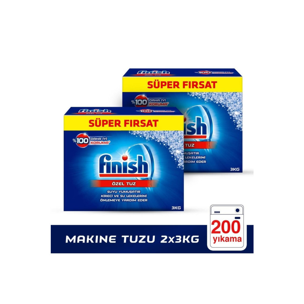 Finish Kireç Kalıntılarına Karşı Koruyucu Bulaşık Makinesi Tuzu 6000 G (2 X 3000) Bulaşık Yıkama Fiyatı