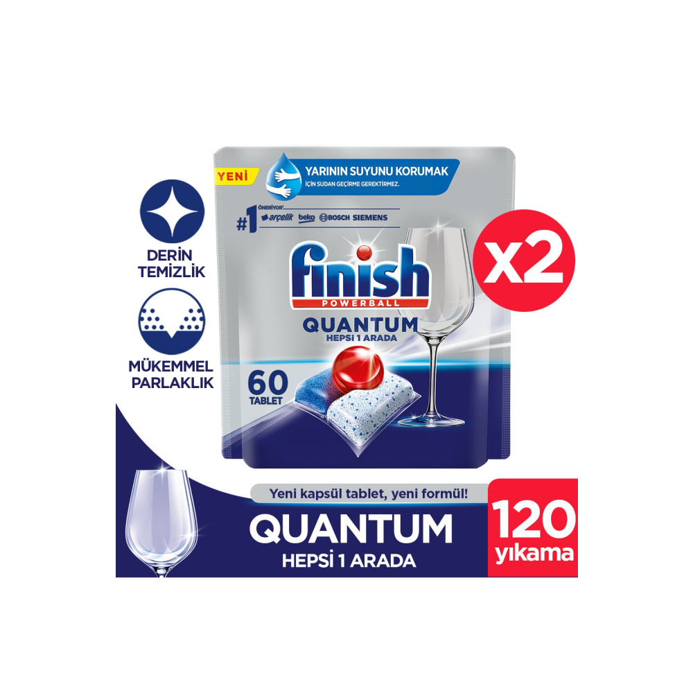 Finish Quantum 120 Tablet Bulaşık Makinesi Deterjanı (60x2) Bulaşık Yıkama Fiyatı