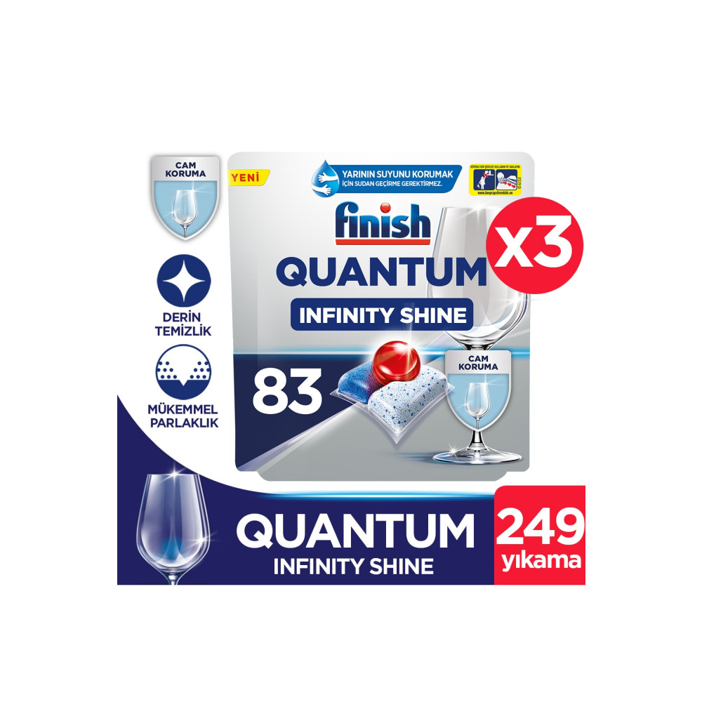 Finish Quantum Infinity Shine 249 Kapsül Bulaşık Makinesi Deterjanı Tableti (83x3) Bulaşık Yıkama Fiyatı